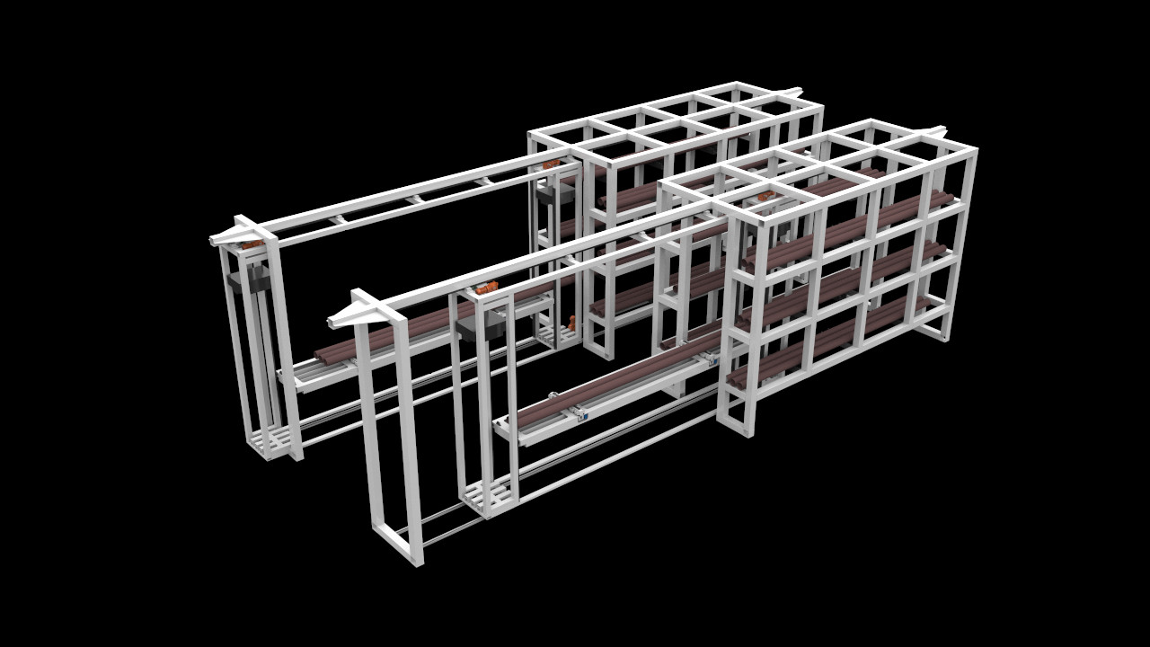 管子储存立体仓库3D